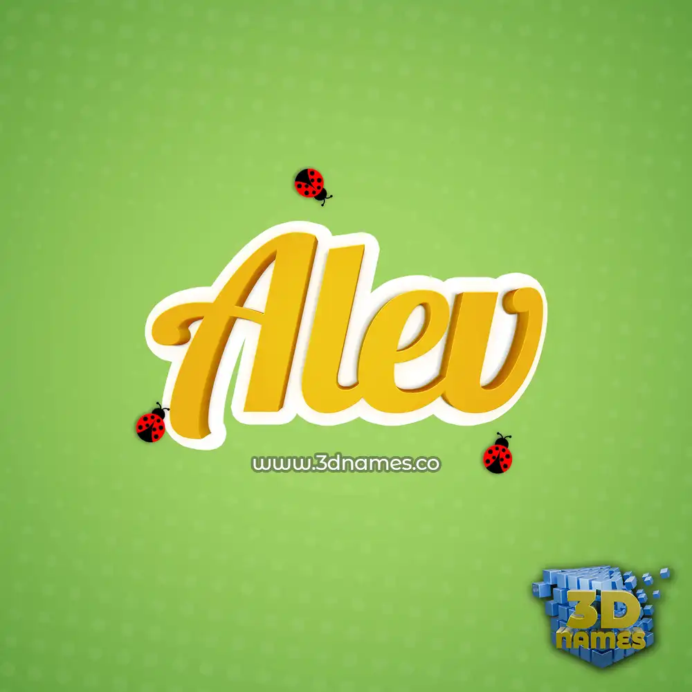 alev in Ladybugs style - 3D name wallpaper