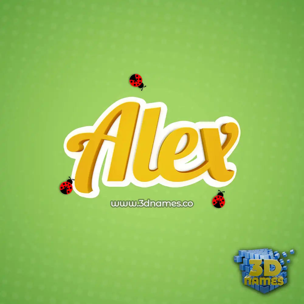 alex in Ladybugs style - 3D name wallpaper