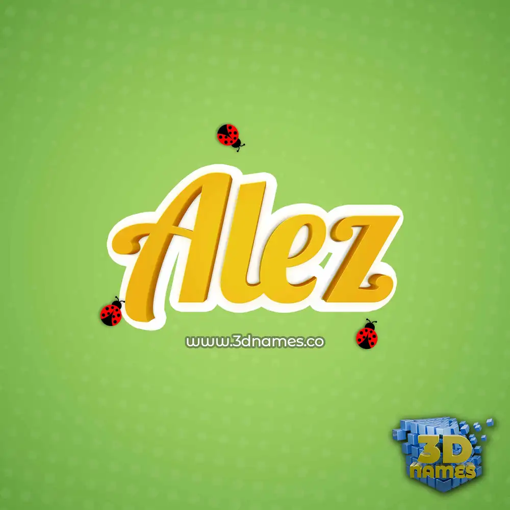 alez in Ladybugs style - 3D name wallpaper