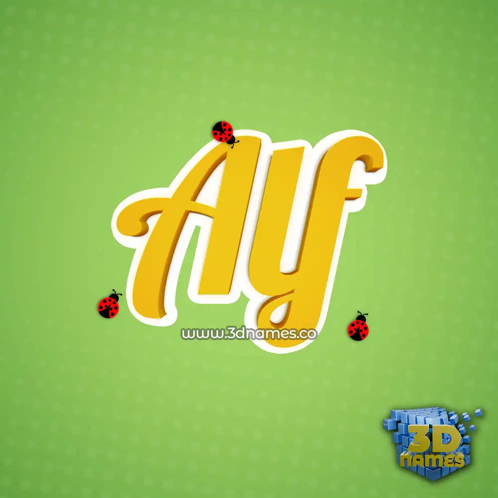 alf in Ladybugs style - 3D name wallpaper