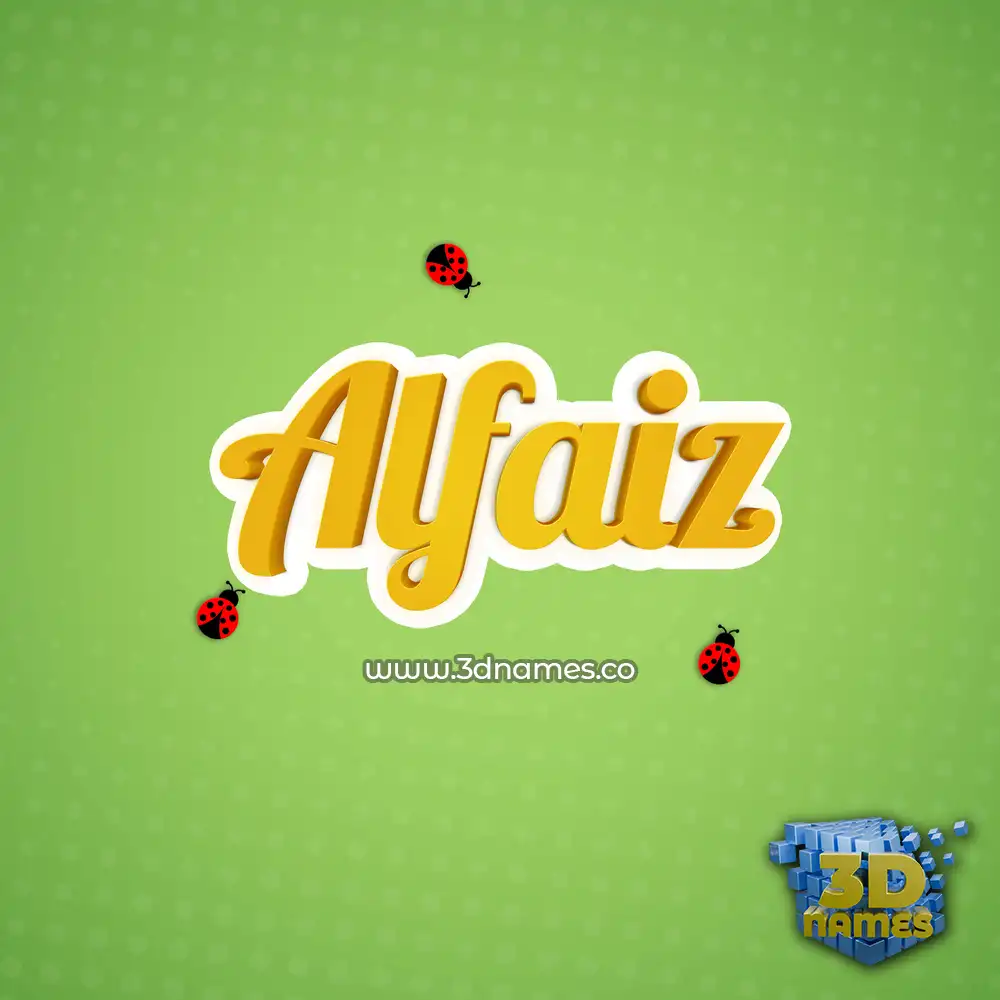 alfaiz in Ladybugs style - 3D name wallpaper