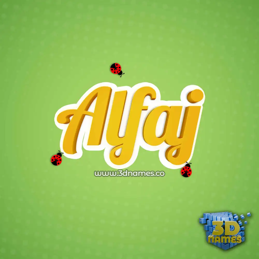alfaj in Ladybugs style - 3D name wallpaper