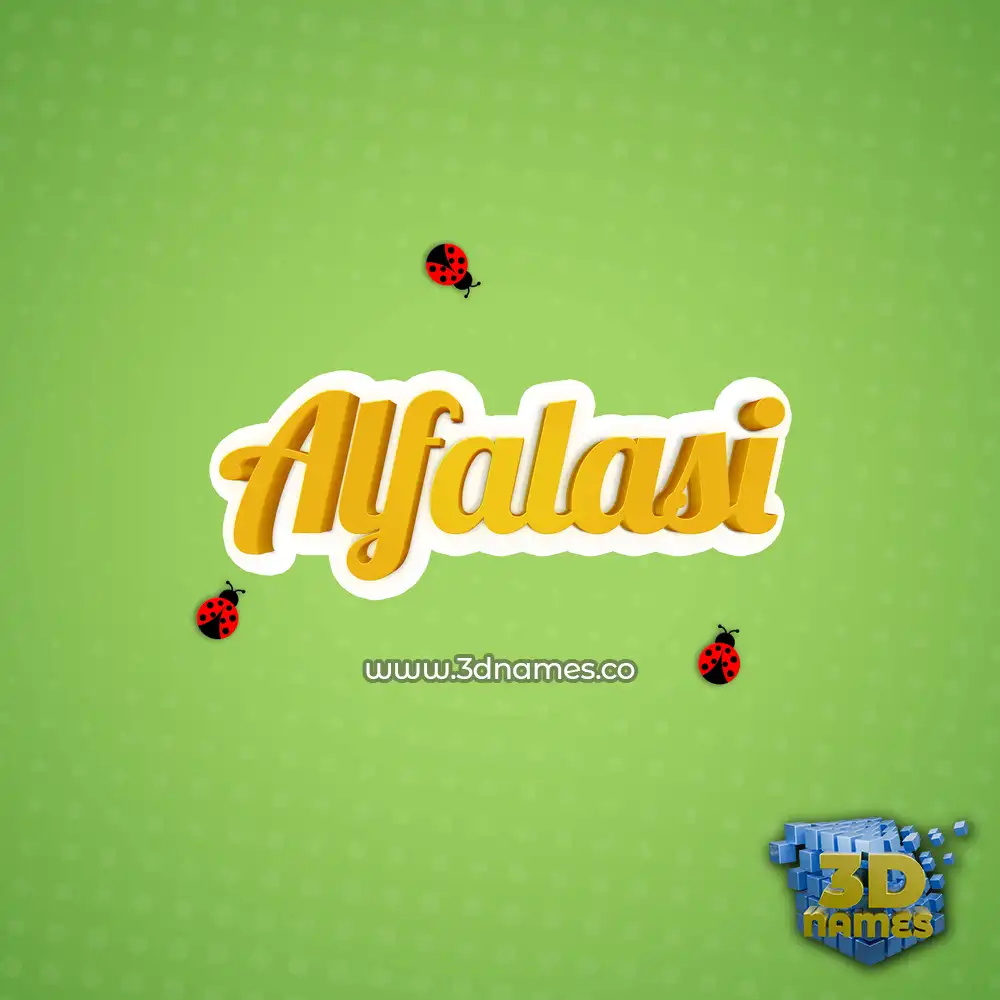 alfalasi in Ladybugs style - 3D name wallpaper