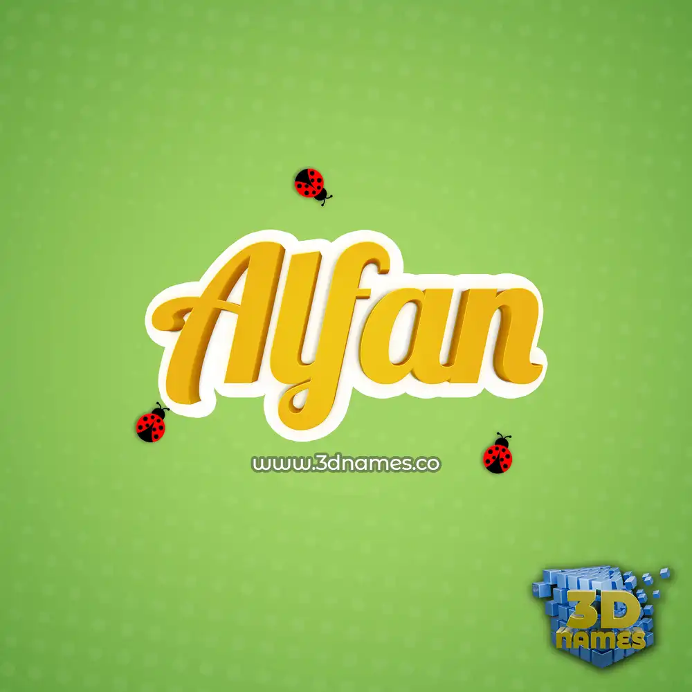 alfan in Ladybugs style - 3D name wallpaper