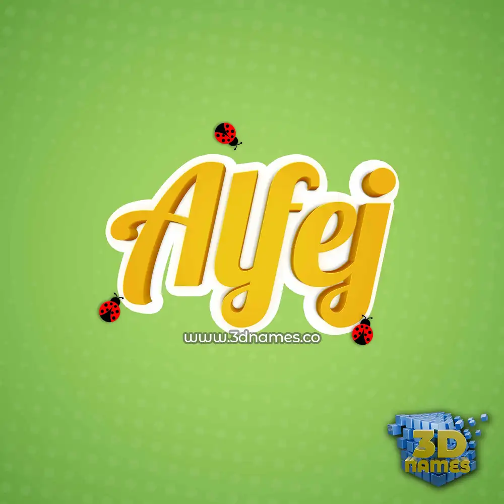 alfej in Ladybugs style - 3D name wallpaper