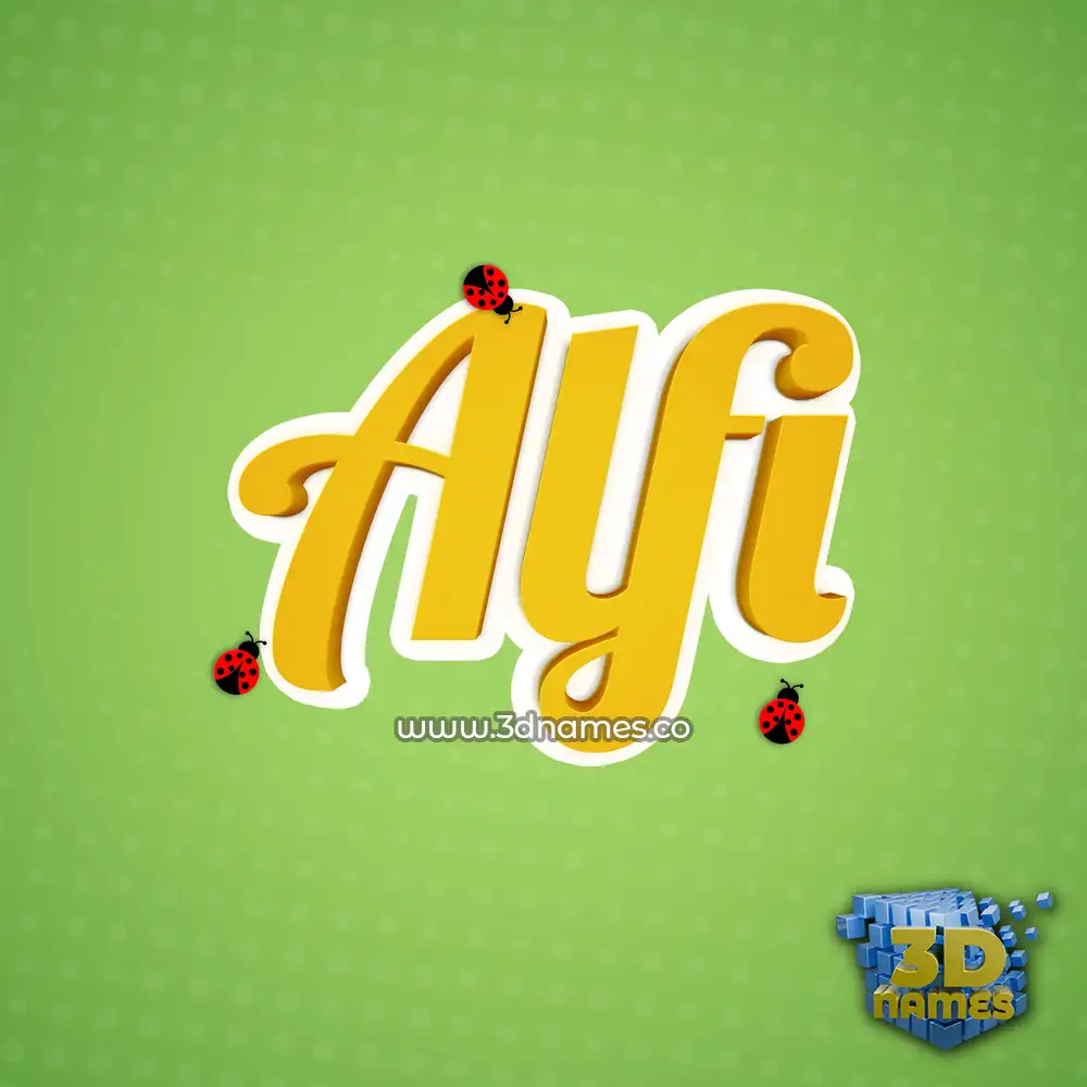 alfi in Ladybugs style - 3D name wallpaper