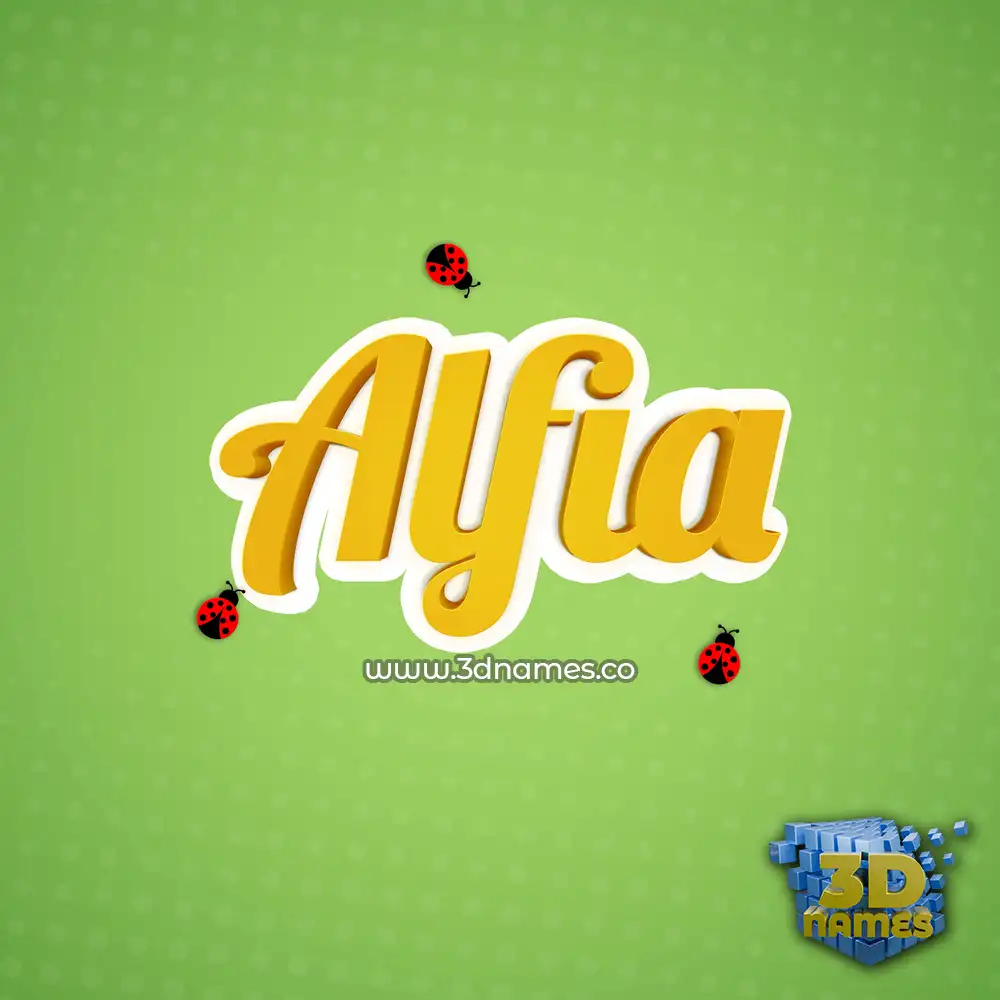 alfia in Ladybugs style - 3D name wallpaper