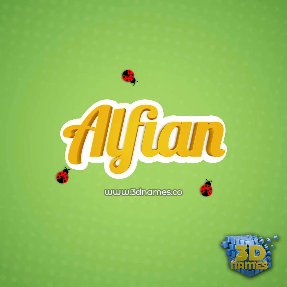 alfian in Ladybugs style - 3D name wallpaper