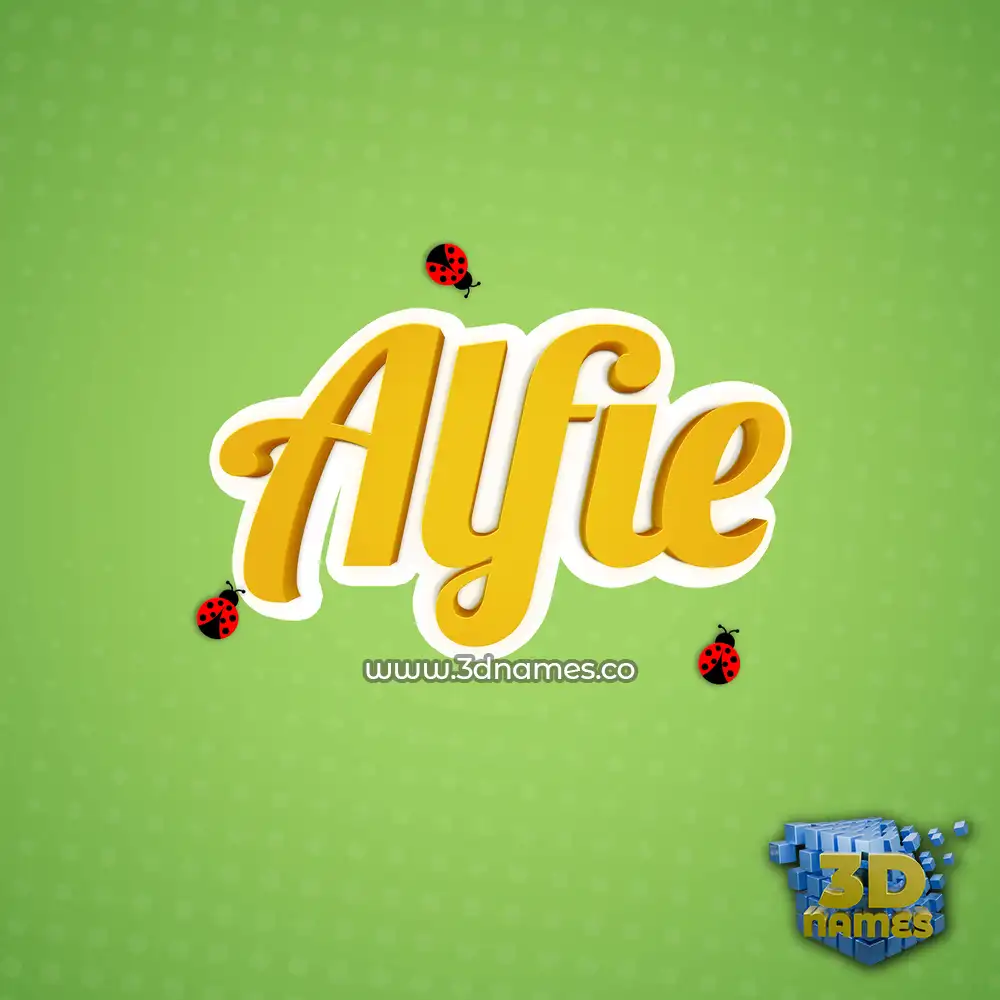 alfie in Ladybugs style - 3D name wallpaper