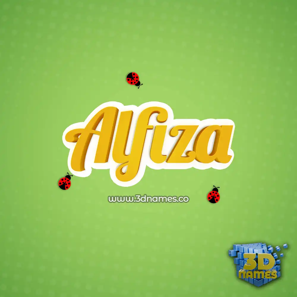 alfiza in Ladybugs style - 3D name wallpaper