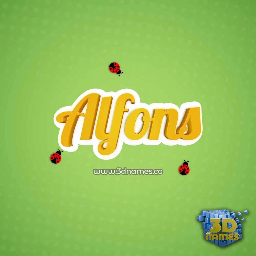 alfons in Ladybugs style - 3D name wallpaper