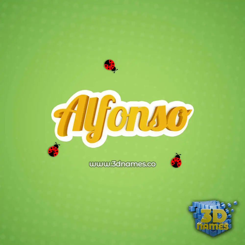 alfonso in Ladybugs style - 3D name wallpaper