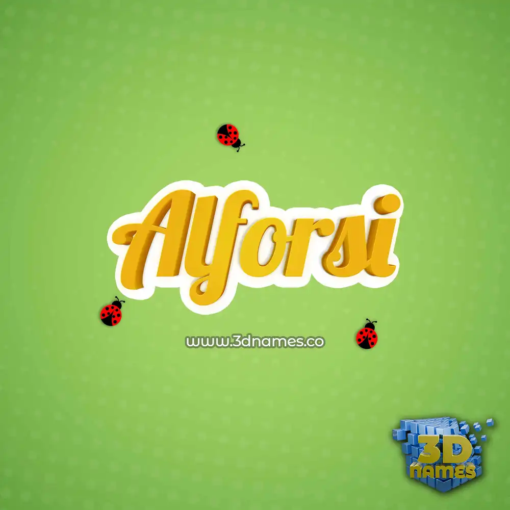 alforsi in Ladybugs style - 3D name wallpaper