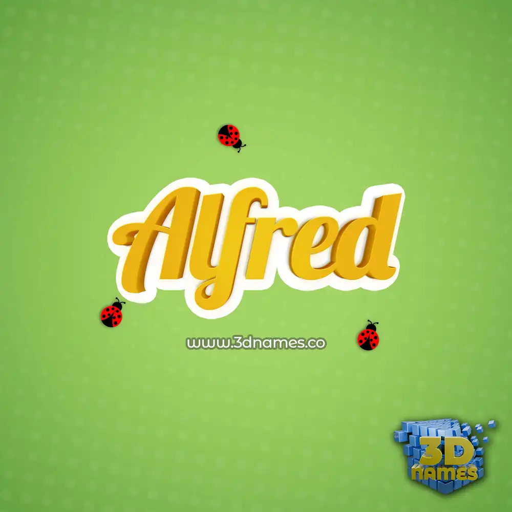 alfred in Ladybugs style - 3D name wallpaper
