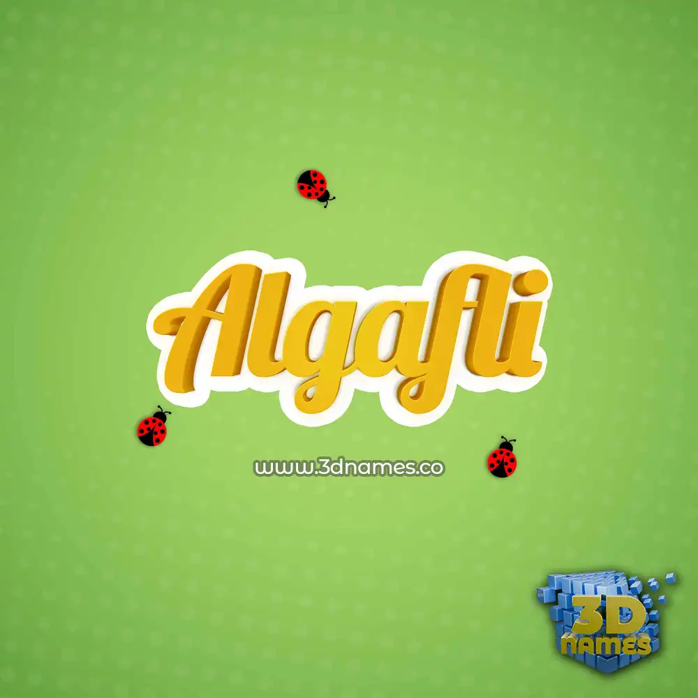 algafli in Ladybugs style - 3D name wallpaper