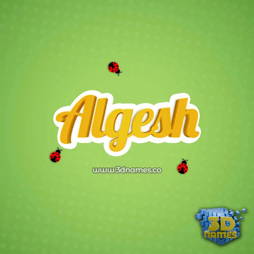 algesh in Ladybugs style - 3D name wallpaper