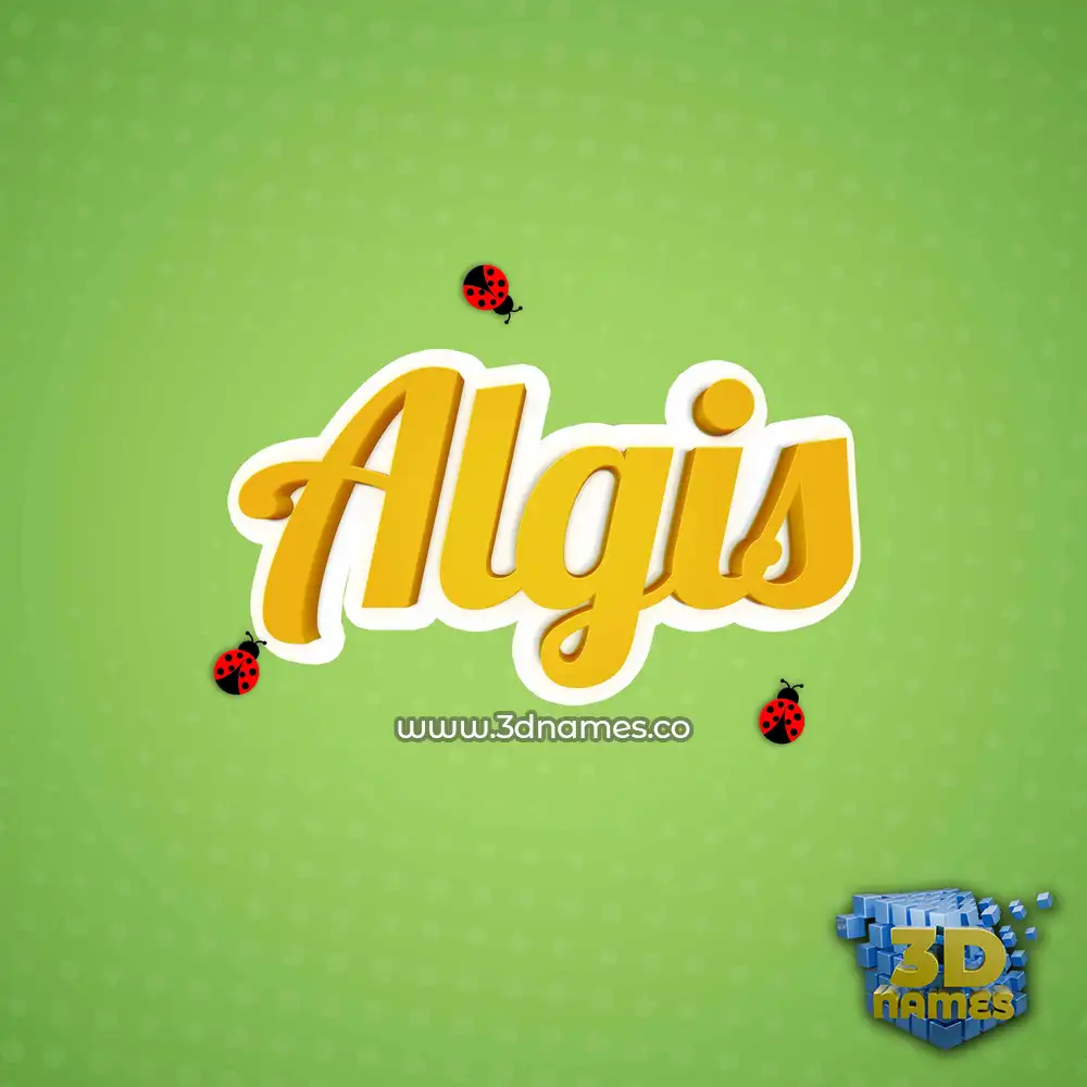 algis in Ladybugs style - 3D name wallpaper