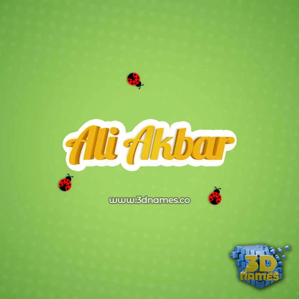 ali akbar in Ladybugs style - 3D name wallpaper