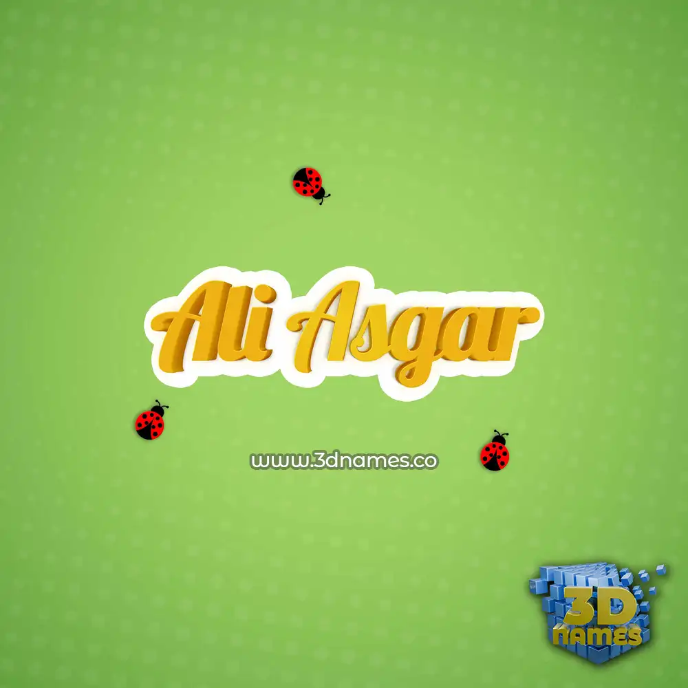 ali asgar in Ladybugs style - 3D name wallpaper