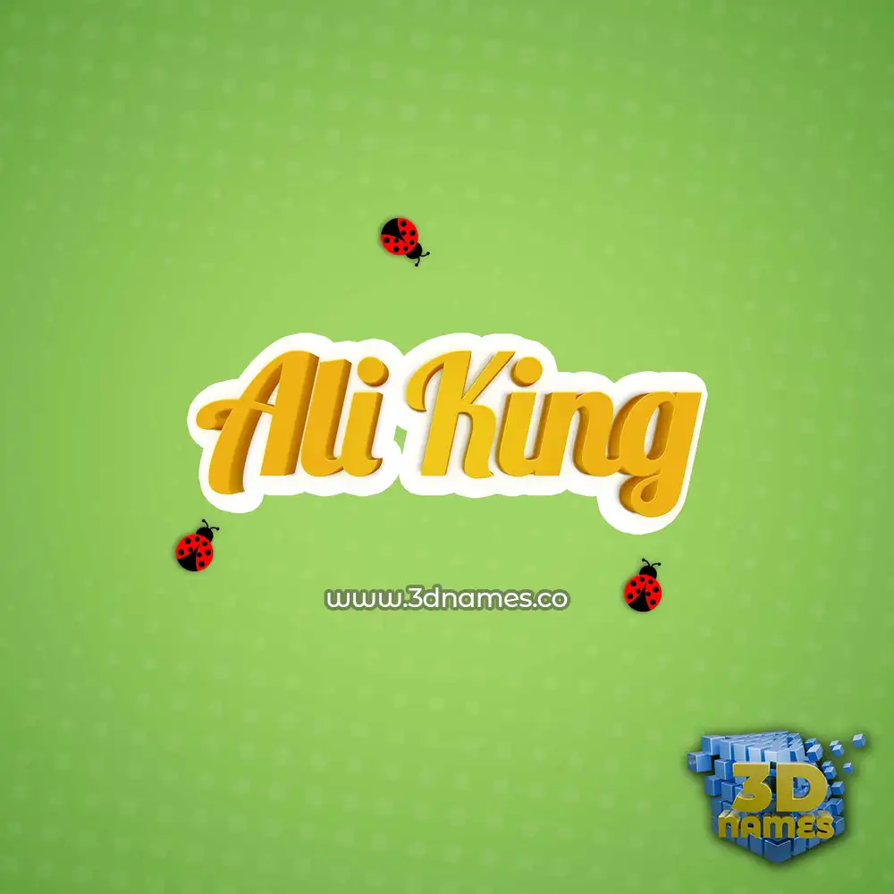 ali king in Ladybugs style - 3D name wallpaper