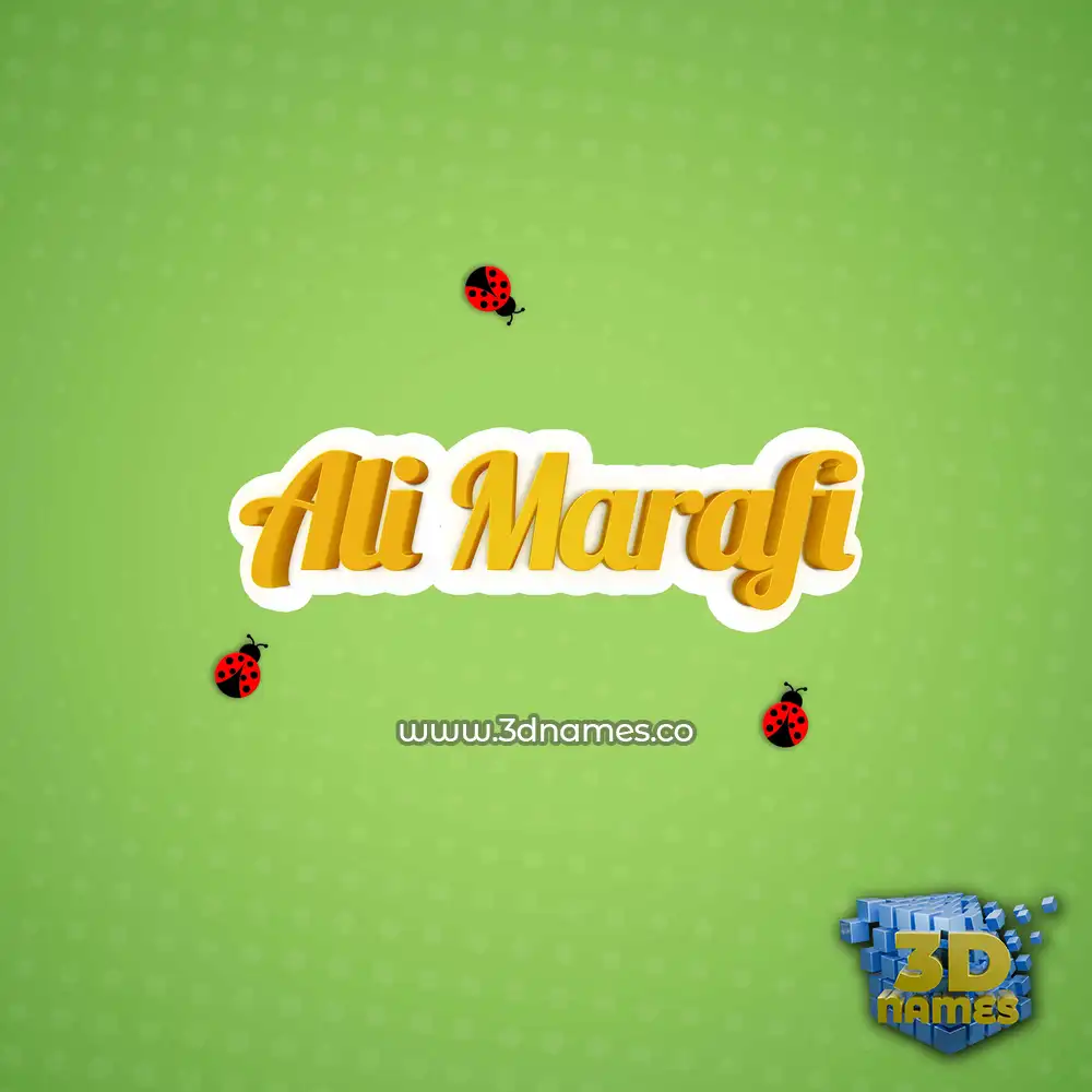 ali marafi in Ladybugs style - 3D name wallpaper