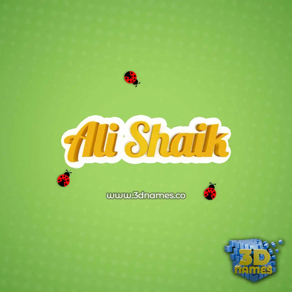 ali shaik in Ladybugs style - 3D name wallpaper