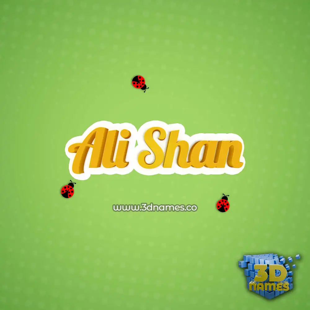 ali shan in Ladybugs style - 3D name wallpaper