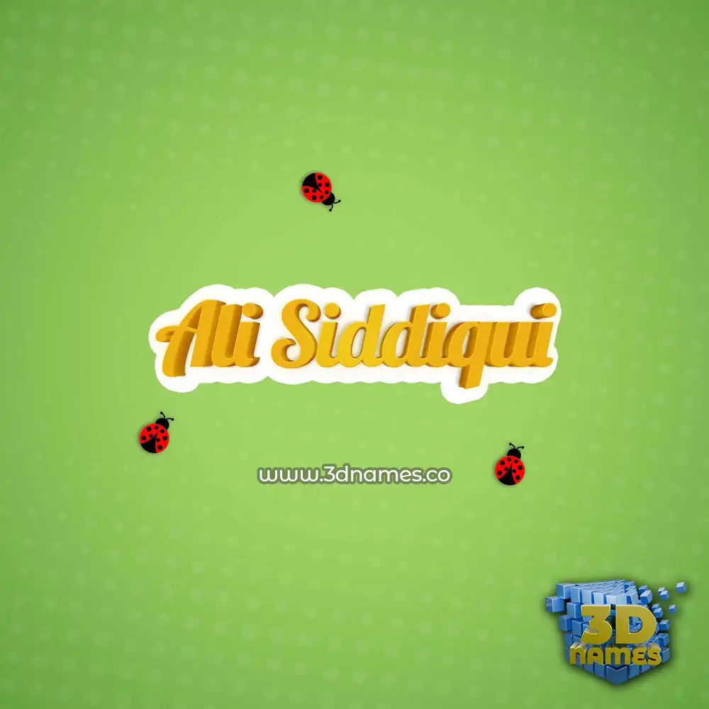 ali siddiqui in Ladybugs style - 3D name wallpaper