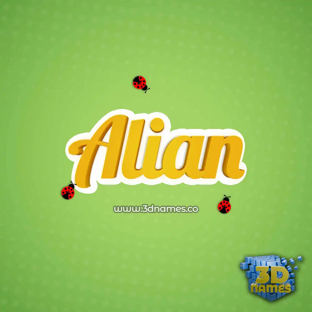 alian in Ladybugs style - 3D name wallpaper