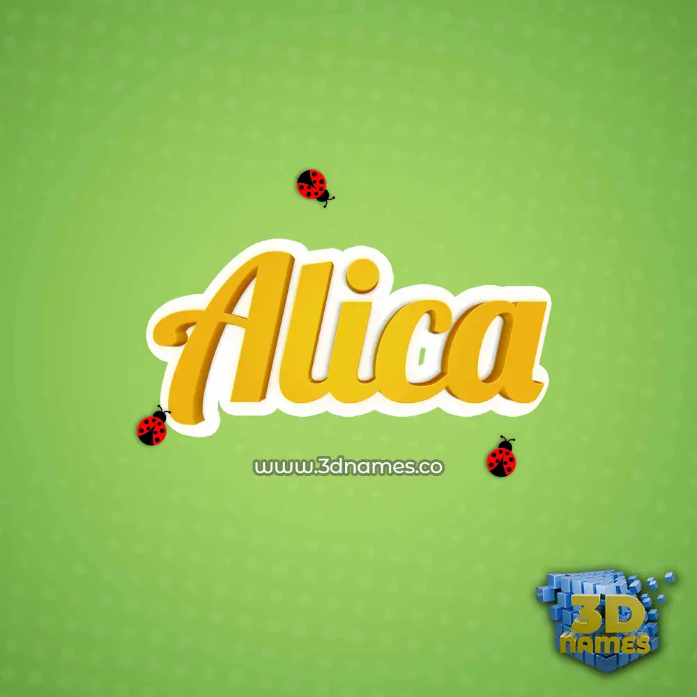 alica in Ladybugs style - 3D name wallpaper