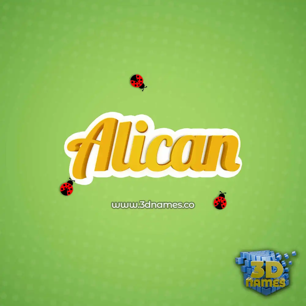 alican in Ladybugs style - 3D name wallpaper
