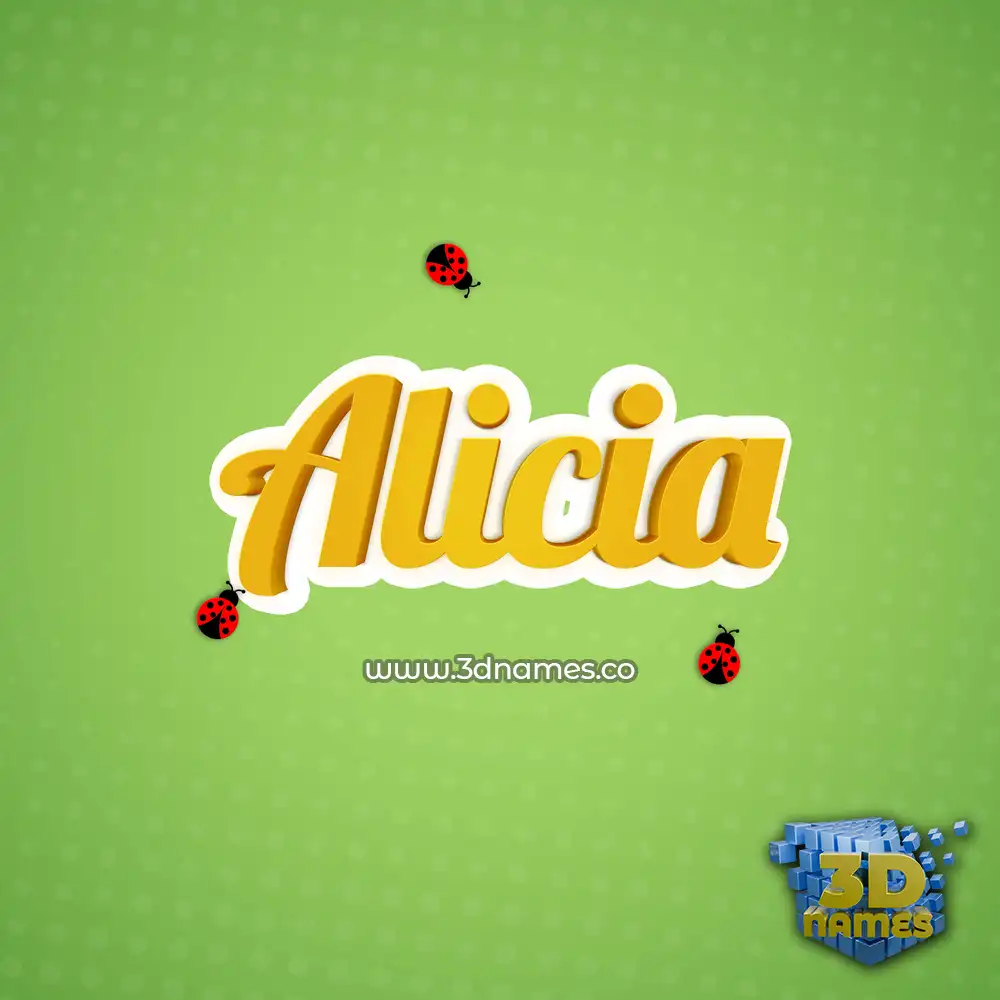 alicia in Ladybugs style - 3D name wallpaper