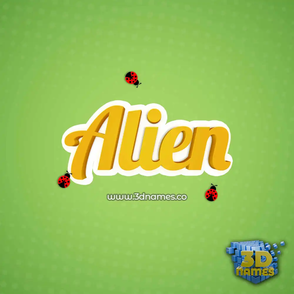 alien in Ladybugs style - 3D name wallpaper