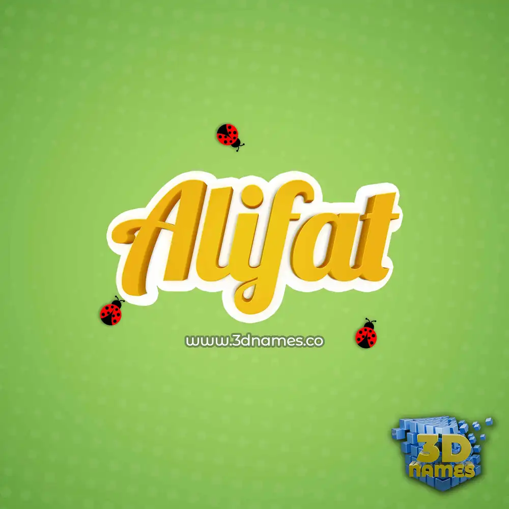 alifat in Ladybugs style - 3D name wallpaper