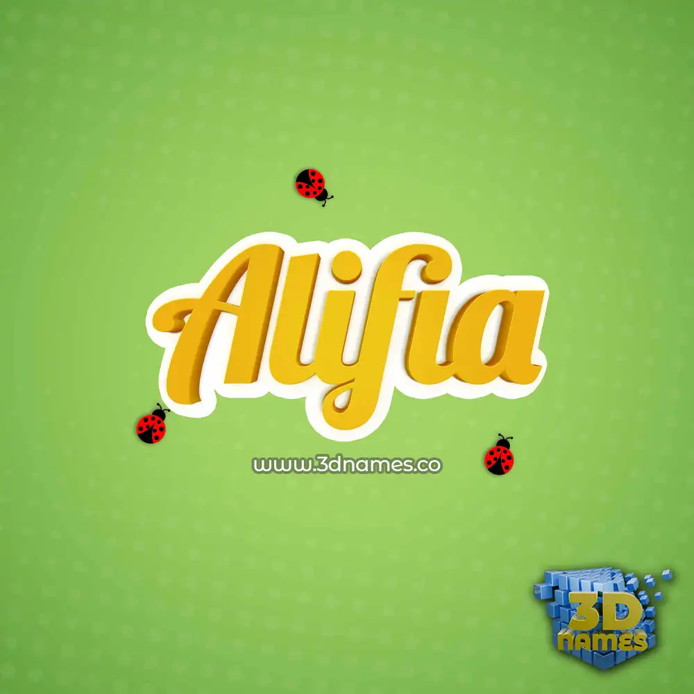 alifia in Ladybugs style - 3D name wallpaper