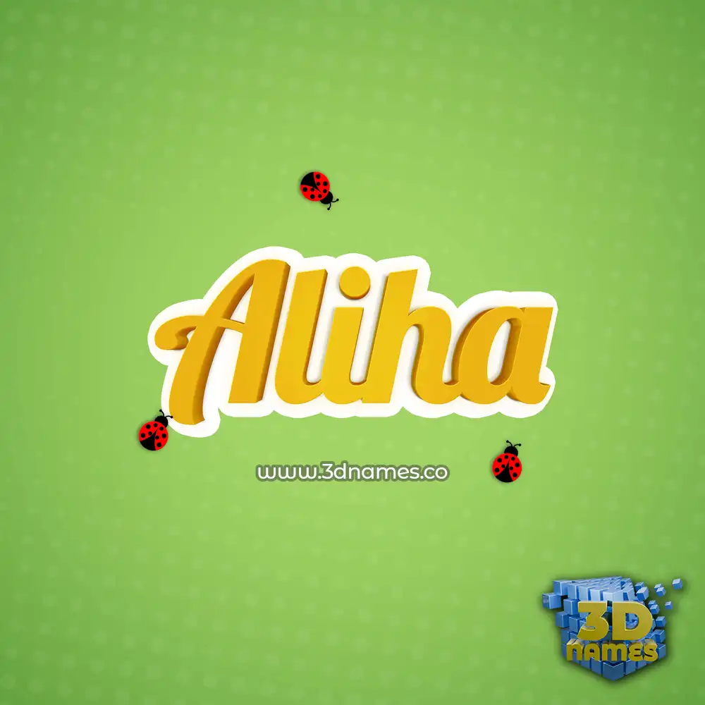 aliha in Ladybugs style - 3D name wallpaper