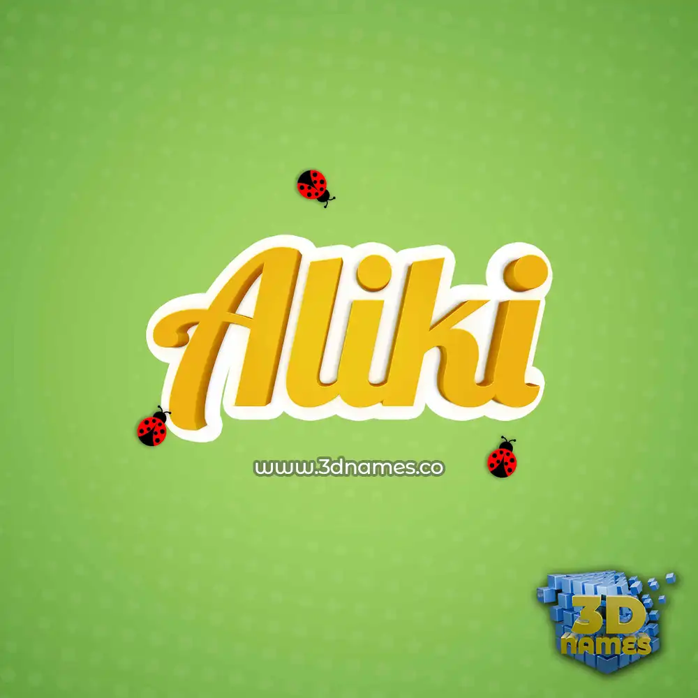aliki in Ladybugs style - 3D name wallpaper