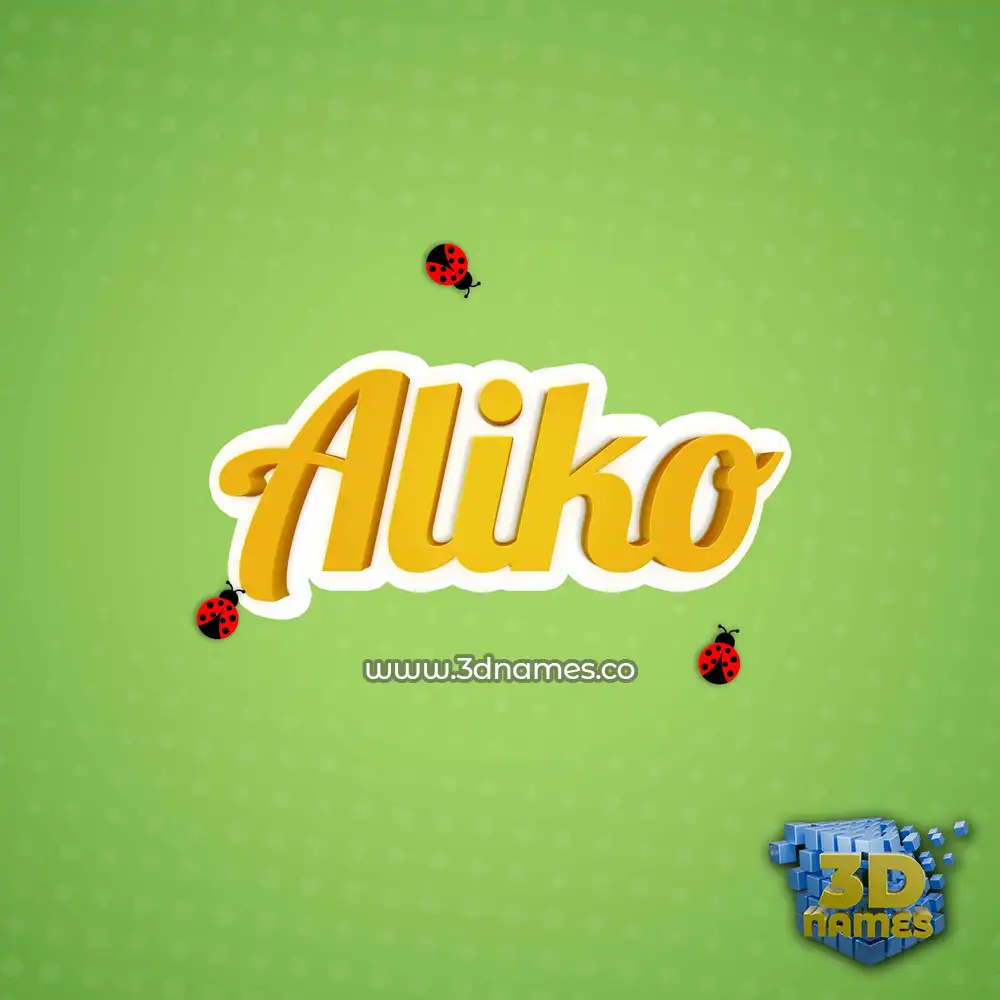 aliko in Ladybugs style - 3D name wallpaper