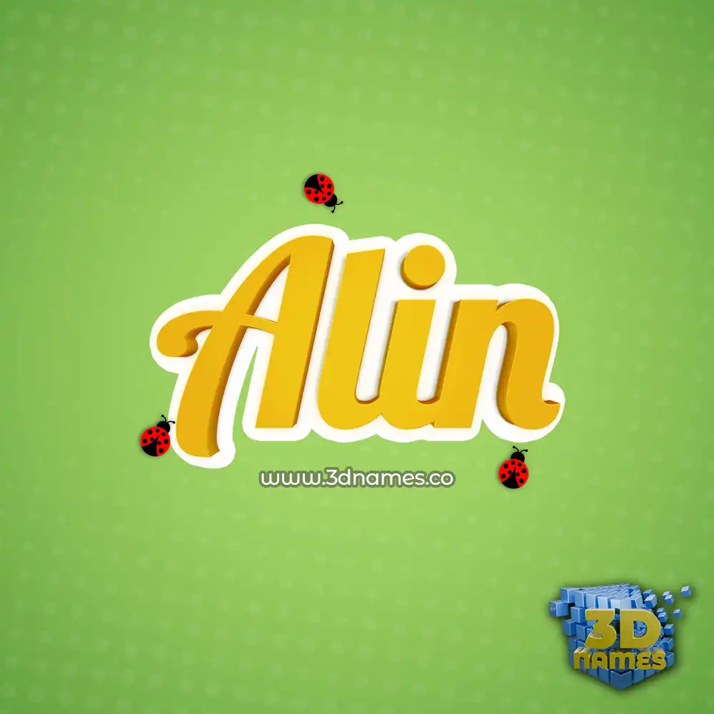 alin in Ladybugs style - 3D name wallpaper