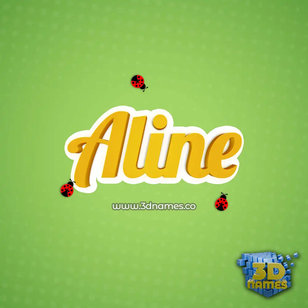 aline in Ladybugs style - 3D name wallpaper