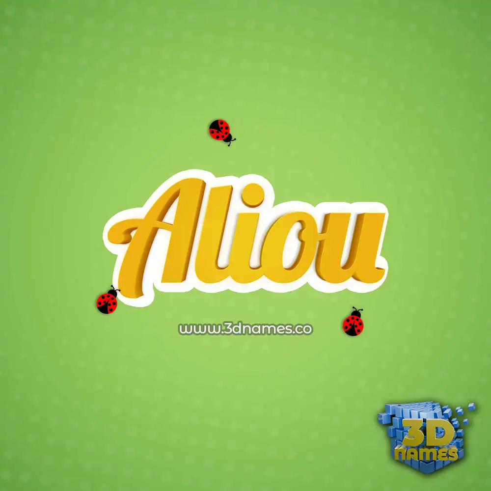 aliou in Ladybugs style - 3D name wallpaper