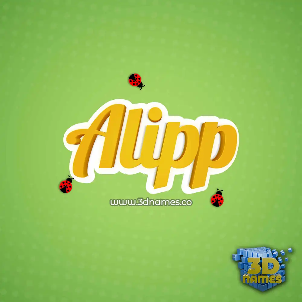 alipp in Ladybugs style - 3D name wallpaper