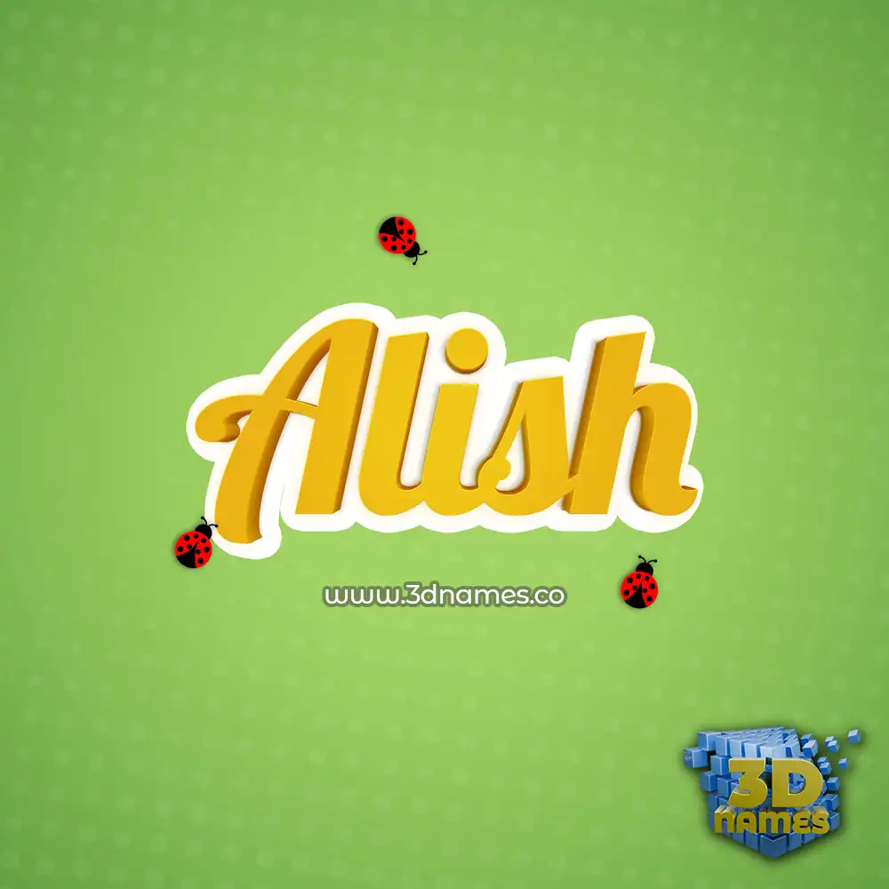alish in Ladybugs style - 3D name wallpaper