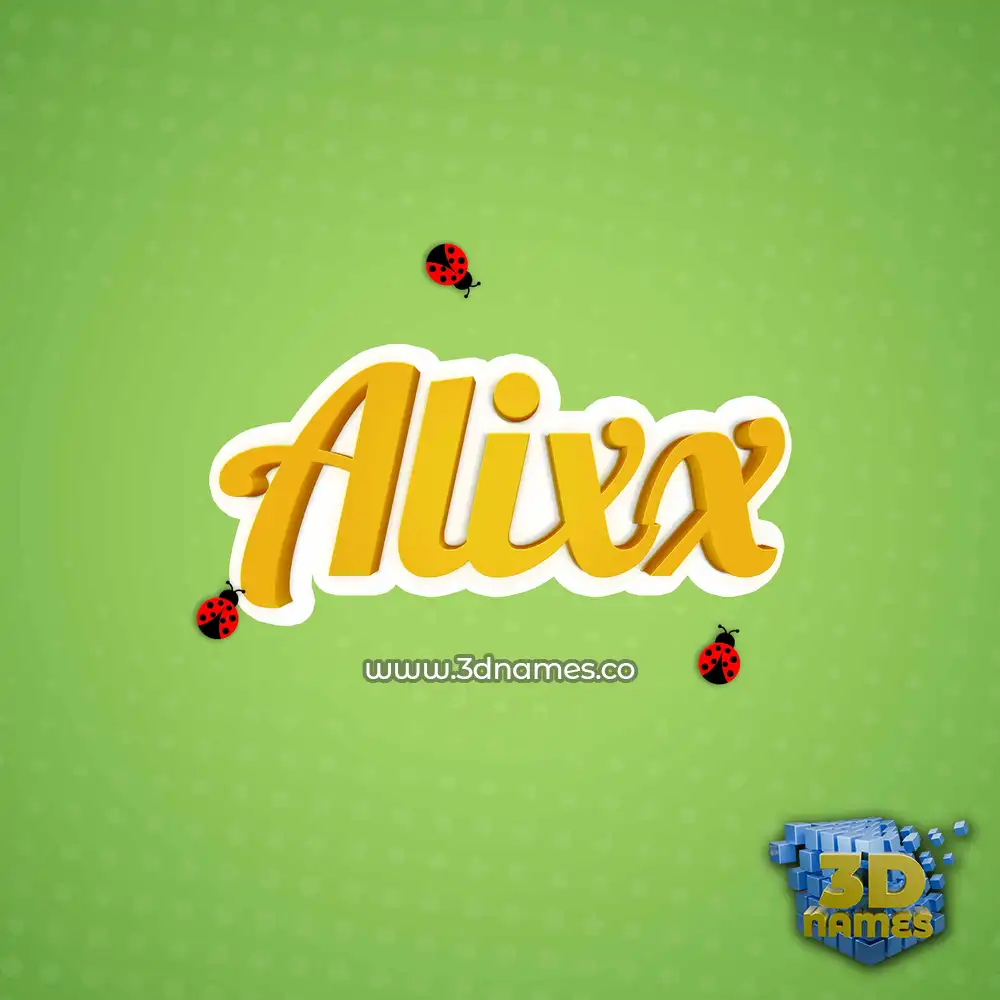 alixx in Ladybugs style - 3D name wallpaper
