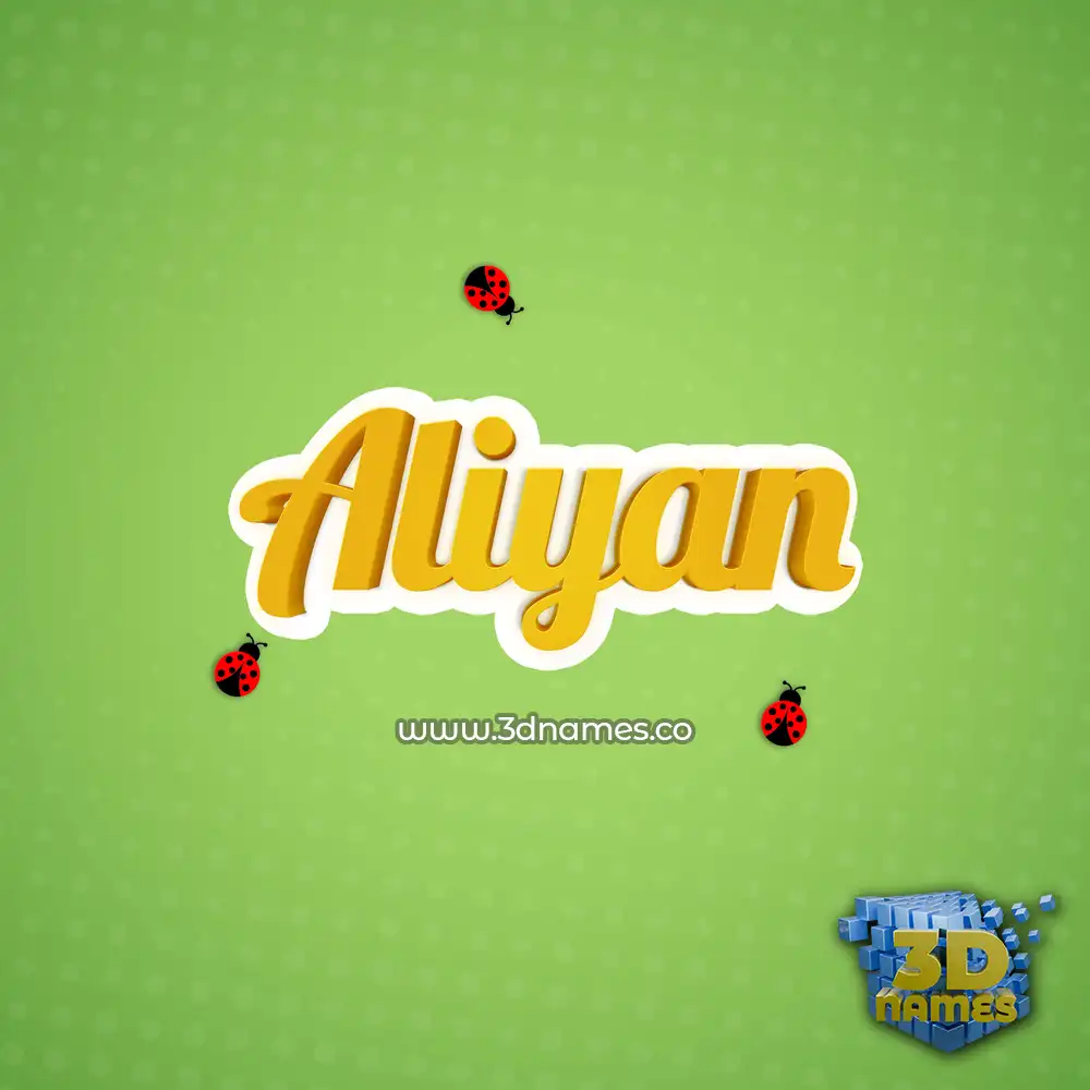 aliyan in Ladybugs style - 3D name wallpaper
