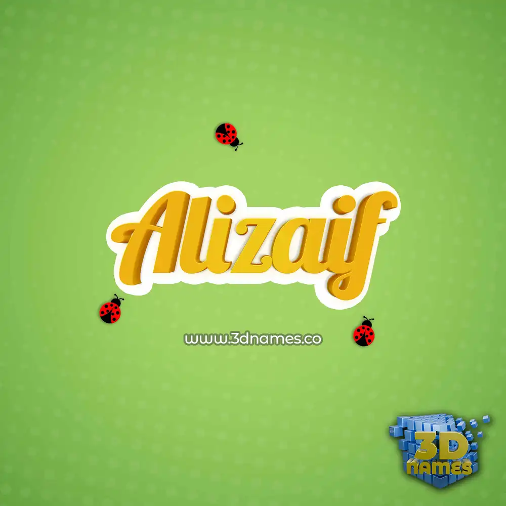 alizaif in Ladybugs style - 3D name wallpaper