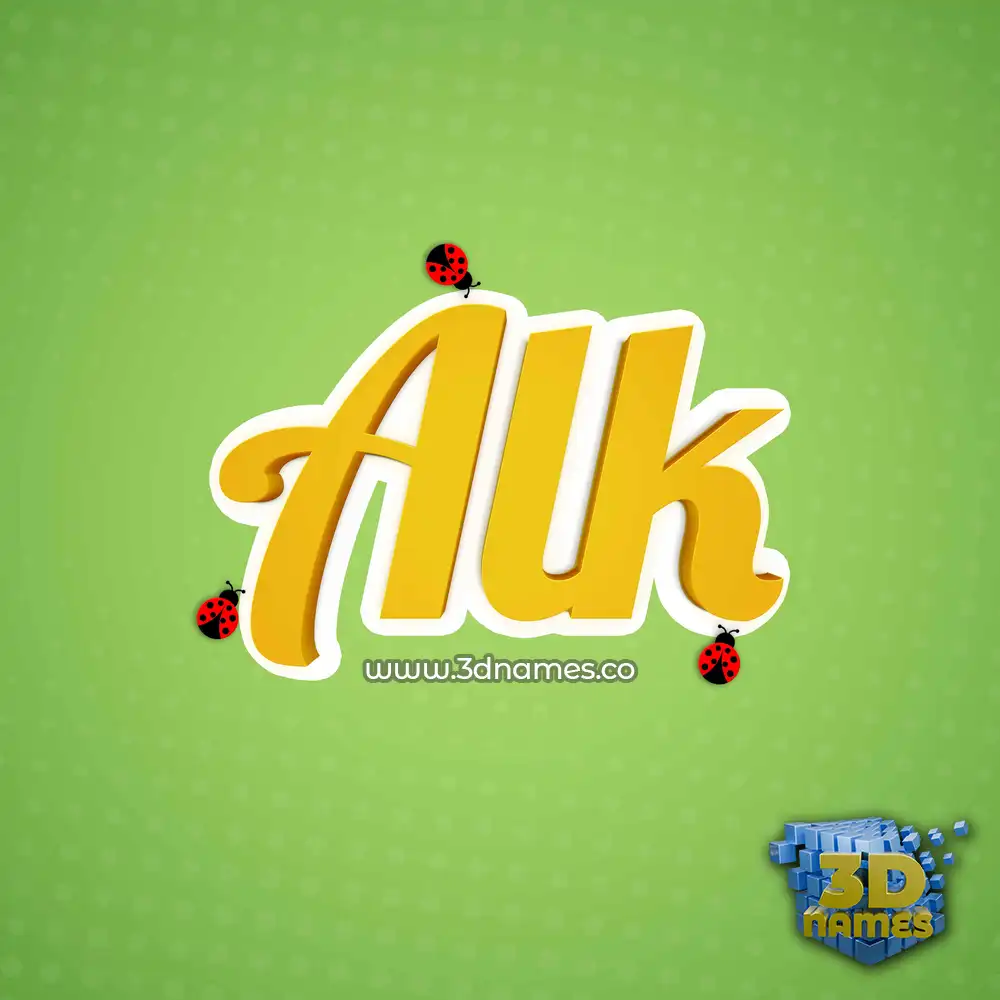 alk in Ladybugs style - 3D name wallpaper