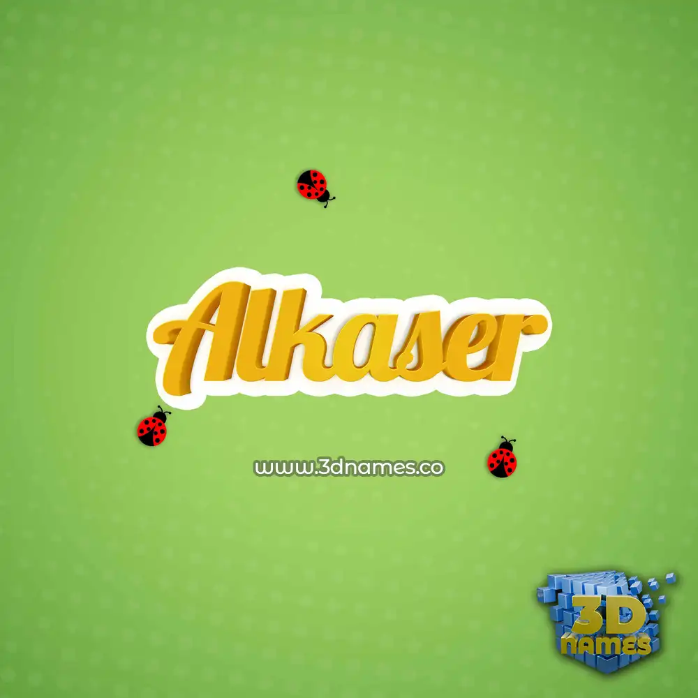 alkaser in Ladybugs style - 3D name wallpaper