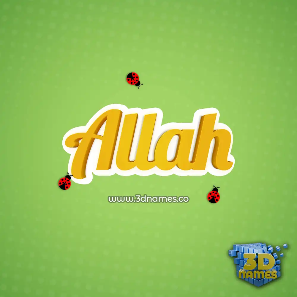 allah in Ladybugs style - 3D name wallpaper