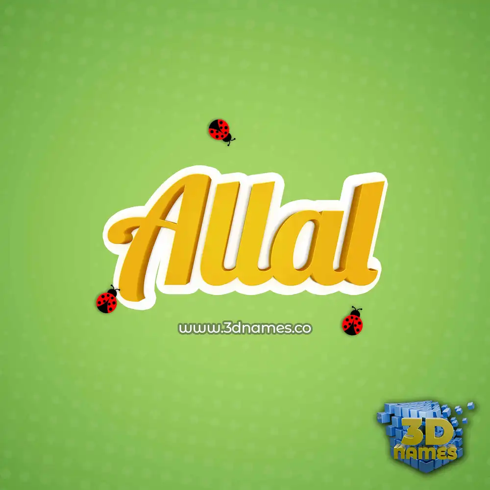 allal in Ladybugs style - 3D name wallpaper